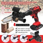 4 Inch Drill to Chainsaw Converter, Electric Drill Chainsaw Attachment for Wood Cutting - Image 3