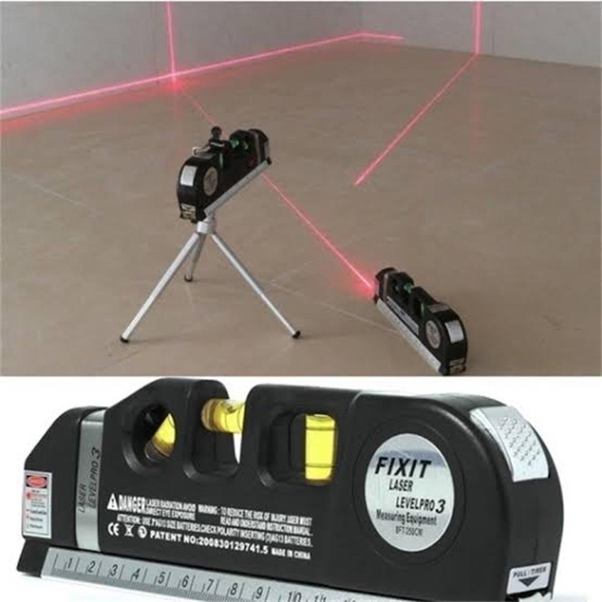3-in-1 Laser Level with Measuring Tape & Spirit Level | Multipurpose Alignment Tool - Image 3