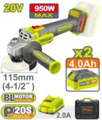 DYLLU 20V Brushless Cordless Angle Grinder 100mm, 3 Speed (DTLAP5312)