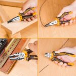 INGCO 3 Piece Pliers Set, Combination, Long Nose & Diagonal Cutting Pliers (HKPS08318) - Image 3