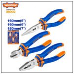 WADFOW 3 Piece Pliers Set, Combination, Long Nose & Diagonal Cutting Pliers (WPS0603) - Image 2