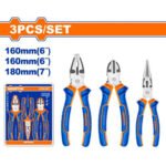 WADFOW 3 Piece Pliers Set, Combination, Long Nose & Diagonal Cutting Pliers (WPS0603)
